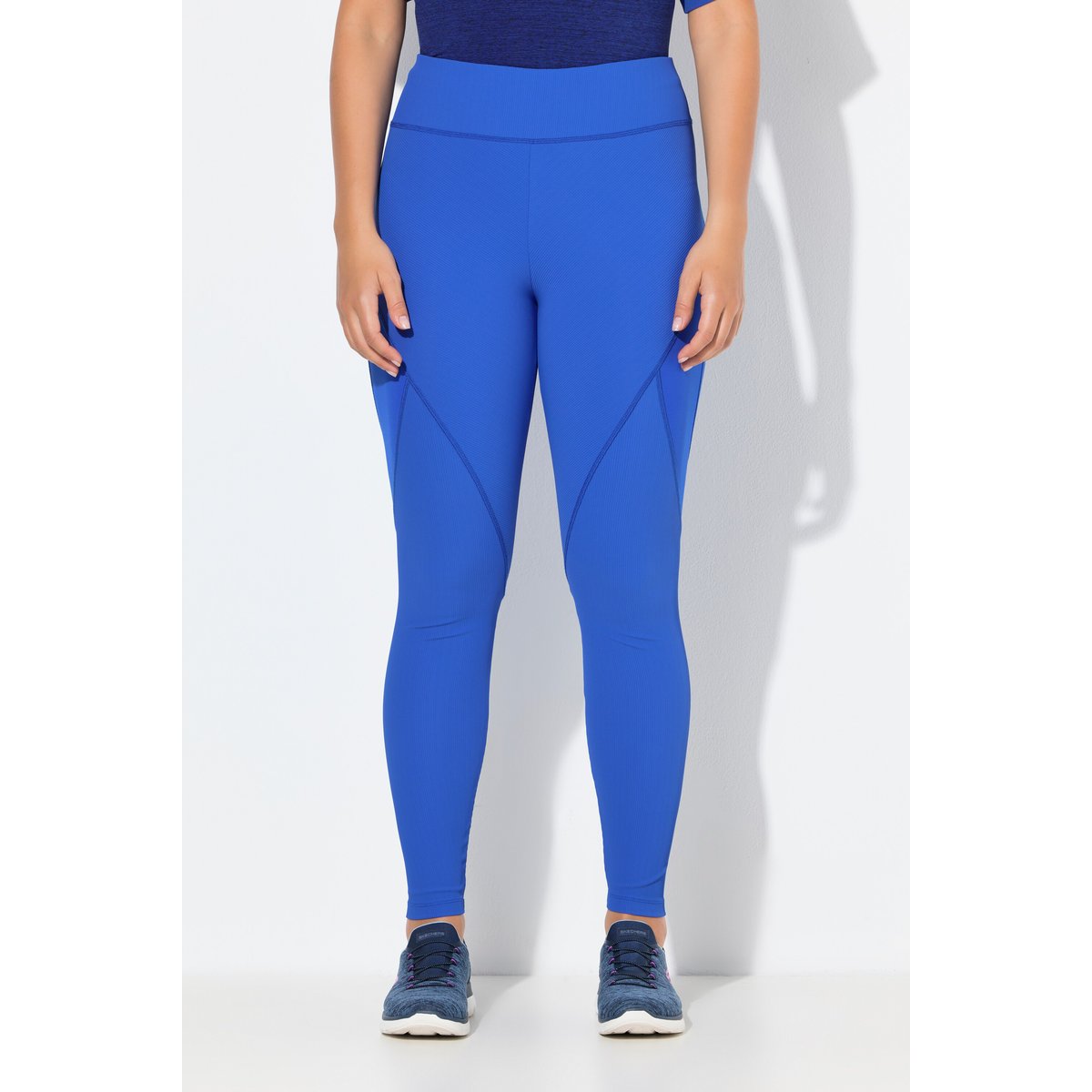 Legging technique en jersey côtelé recyclé bleu roi, ULLA POPKEN