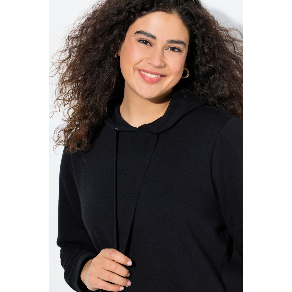 Sweat à capuche et manches longues noir, ULLA POPKEN