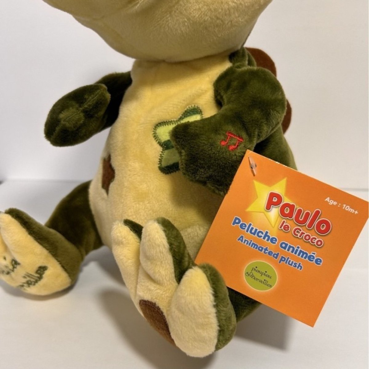 Paulo le croco - peluche animée vert, PIOUPIOU ET MERVEILLES