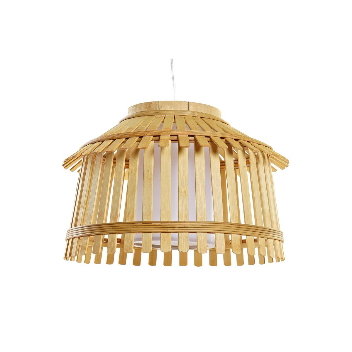 Suspension bambou et polyester - 43x43x29cm bois, WADIGA