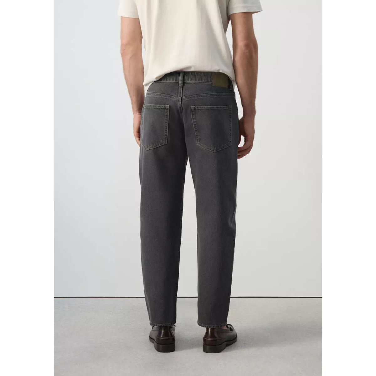 Jean Sammy court coupe carotte gris, MANGO MAN