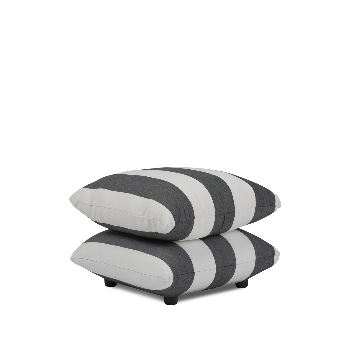 Saxon Stripy Double-Cushioned Foot Stool white/black stripes, ÉDITÉ
