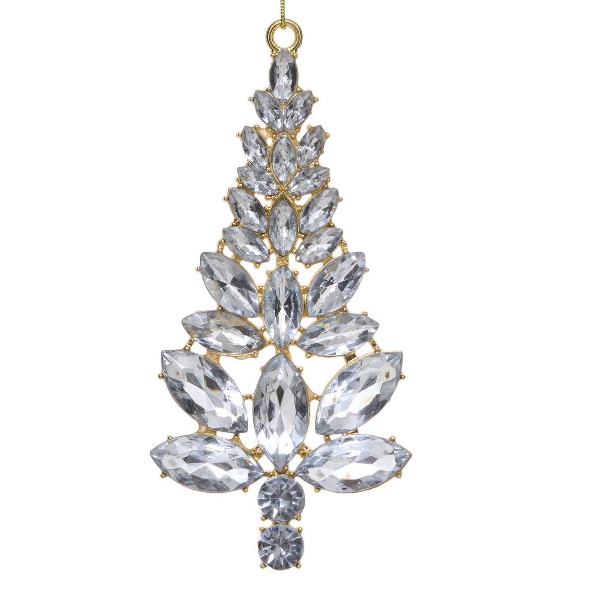 SDN METAL SAPIN STRASS 12CM argent, ATMOSPHERA