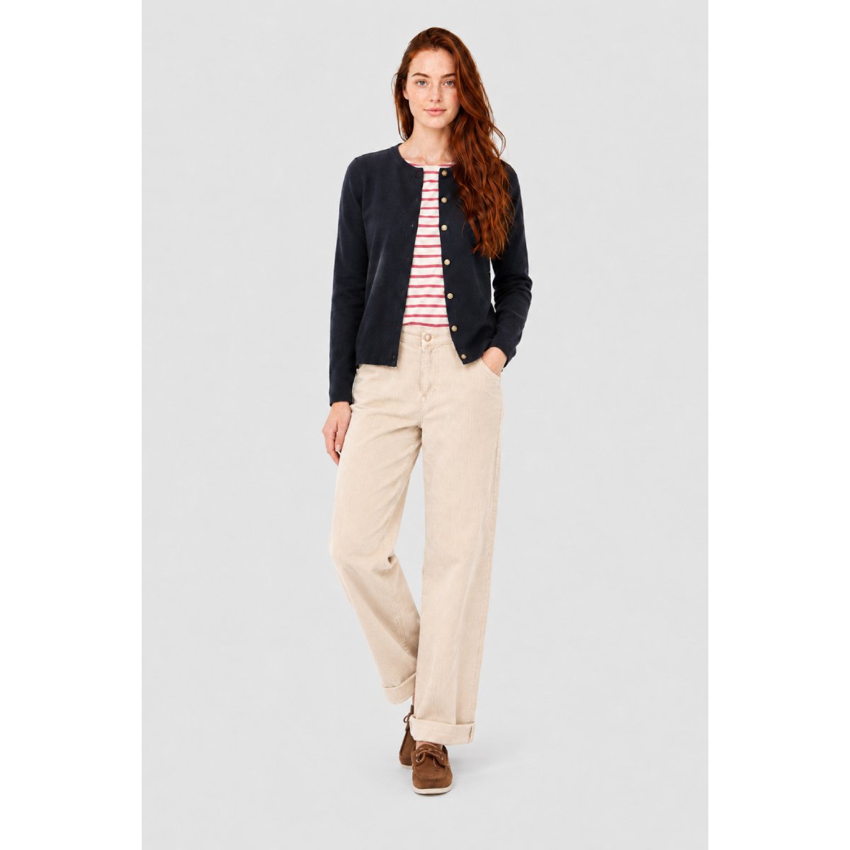 Cardigan en maille haute densité VANNES rich navy, ARMOR-LUX