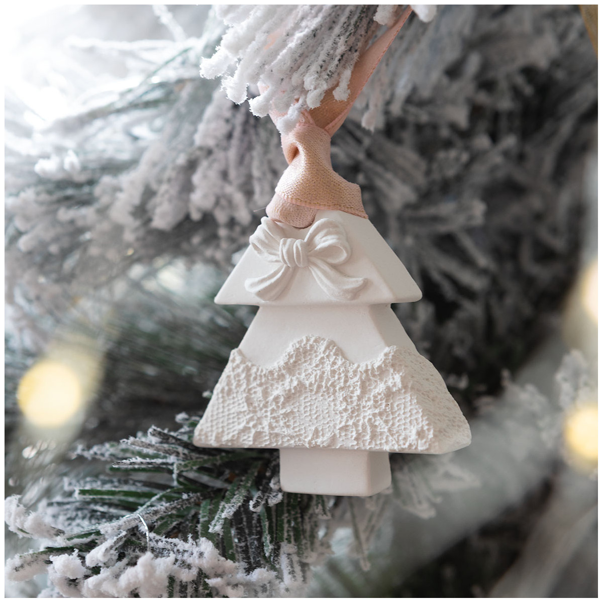 Pochon 3 décors parfumés Orange Cannelle RUBANS DE FÊTE blanc, MATHILDE M