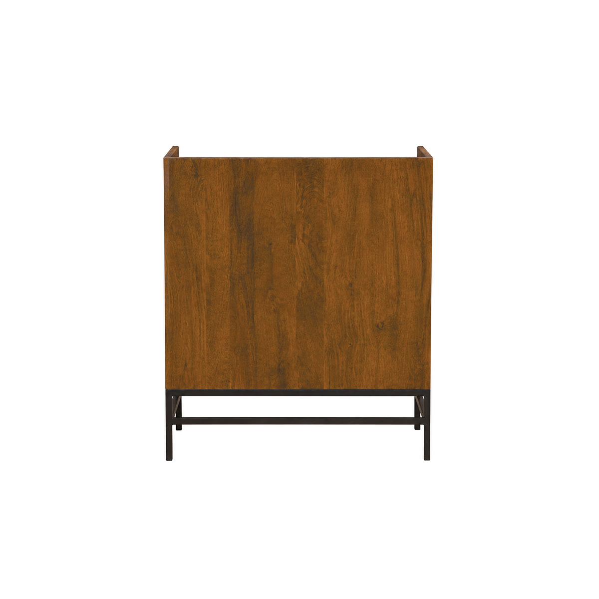 Buffet de rangement vinyles en bois massif et métal noir L76 cm BLUES couleur unique, MILIBOO