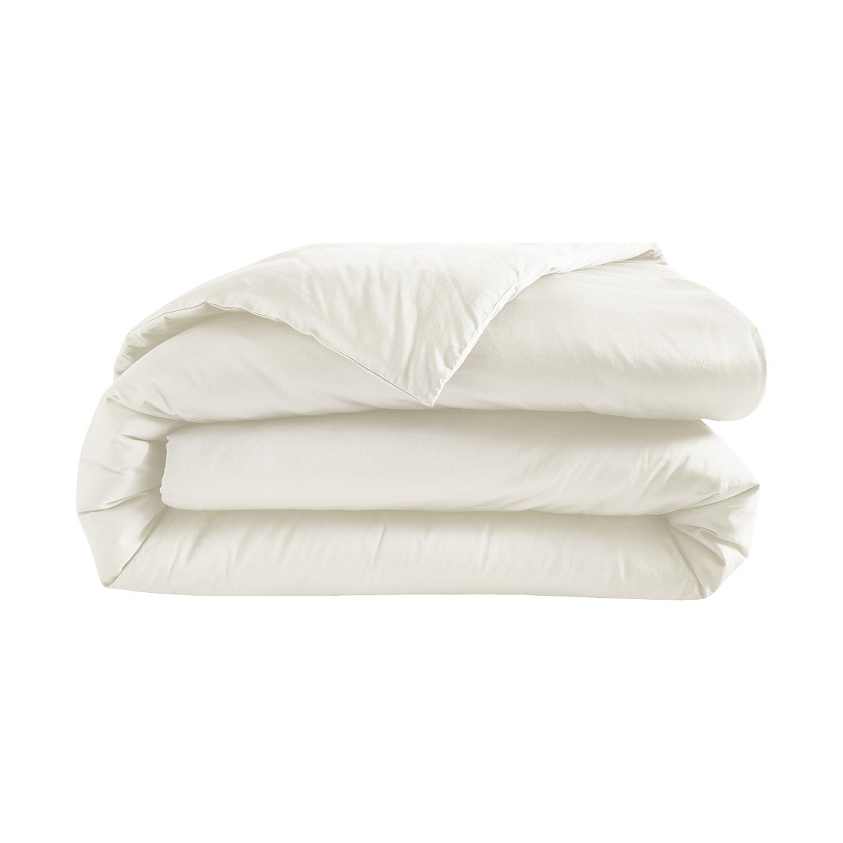 Housse de couette en satin de coton ALEXANE beige, HABITAT