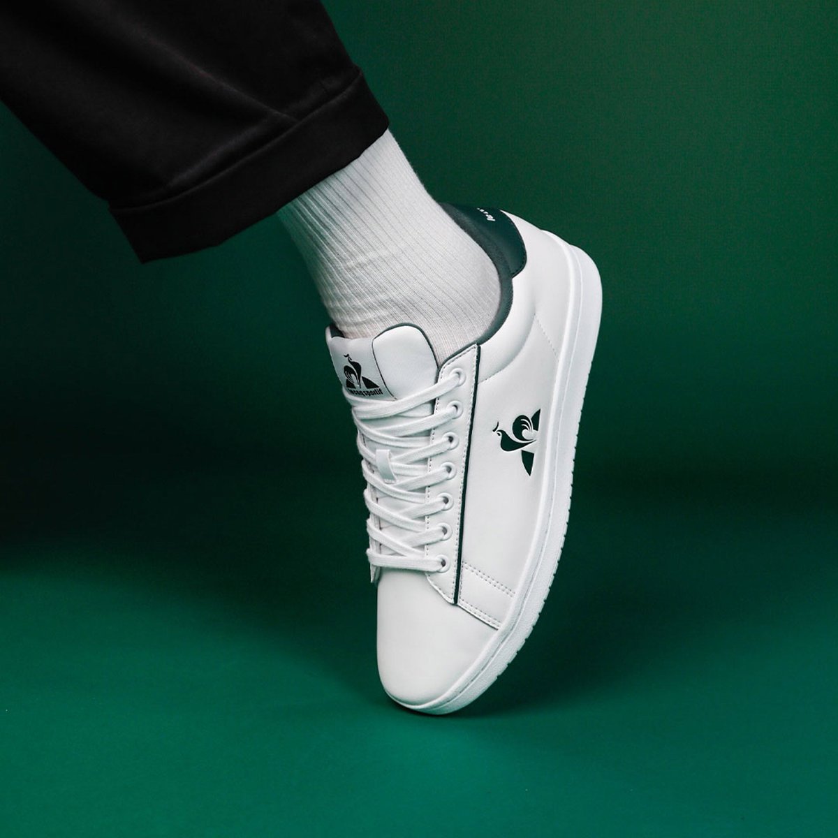 Baskets LCS COURT CLEAN optical white/ trekking green, LE COQ SPORTIF
