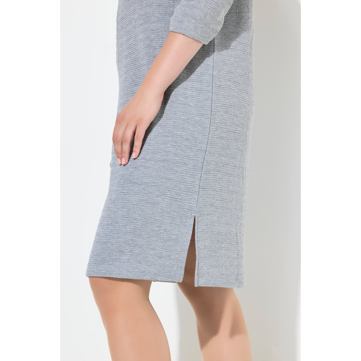 Robe en maille texturée mélange d’argent, ULLA POPKEN