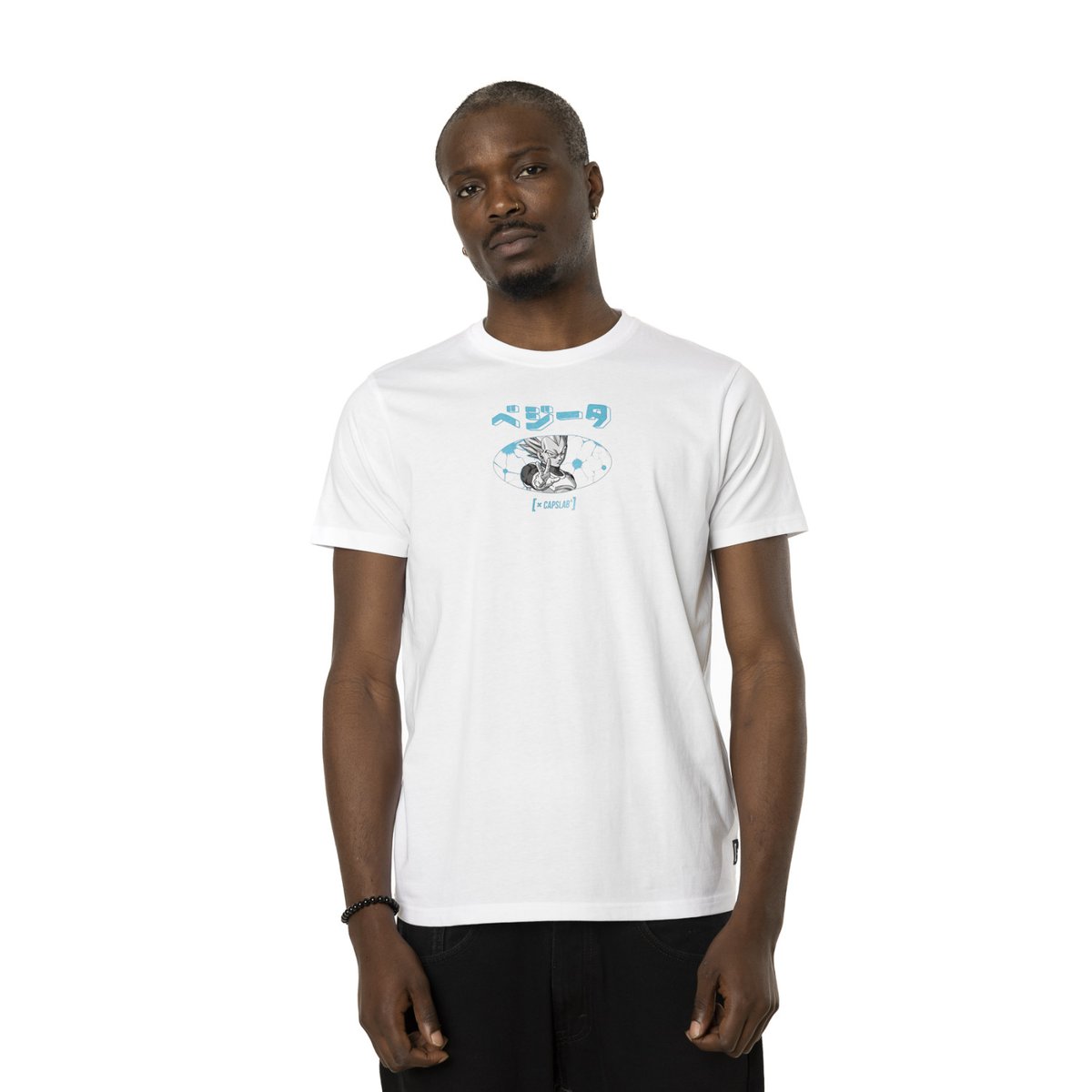 Tee Shirt Dragon Ball Super Vegeta blanc/bleu, CAPSLAB