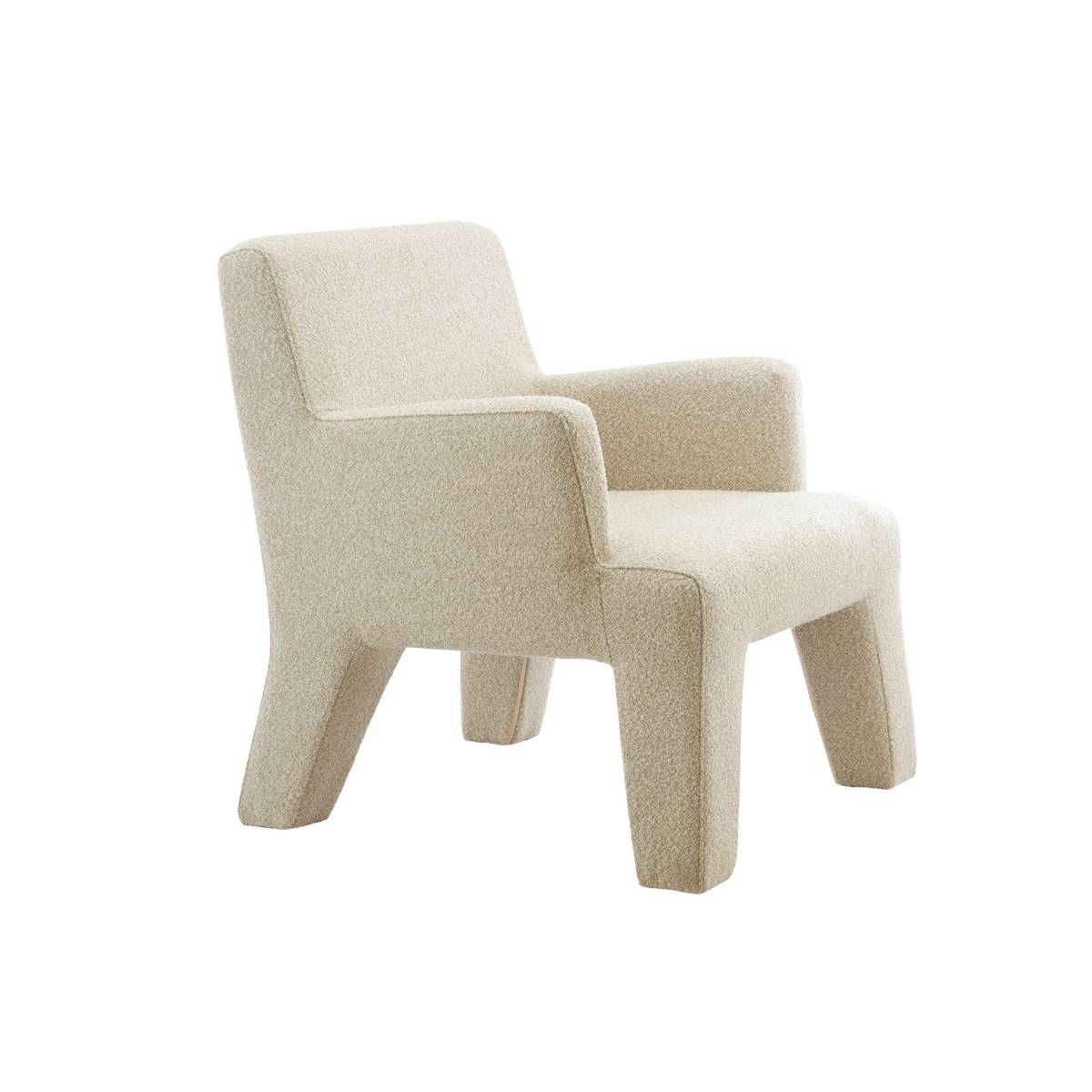 Fauteuil en tissu KARA blanc, MADE IN MEUBLES 