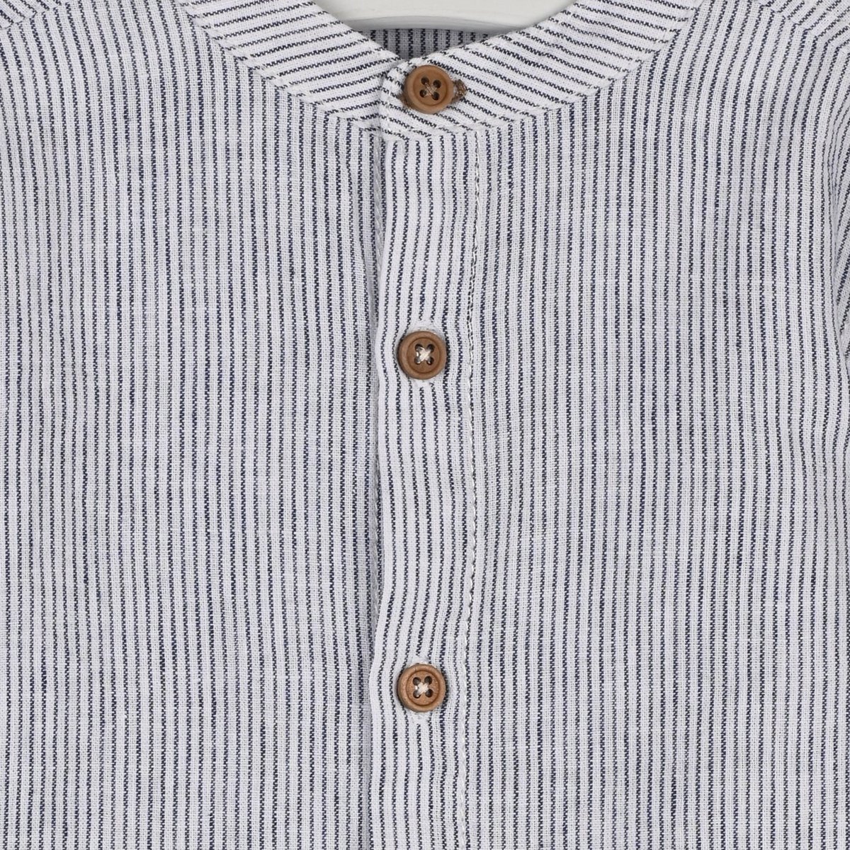 Chemise En Lin Rayée marine, BOUT'CHOU
