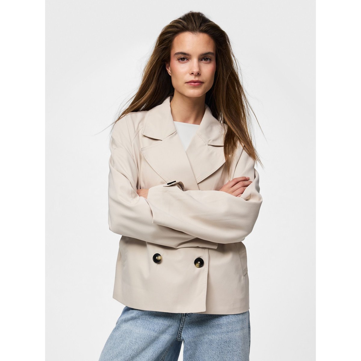 Trench court gris - silver gray, PIECES