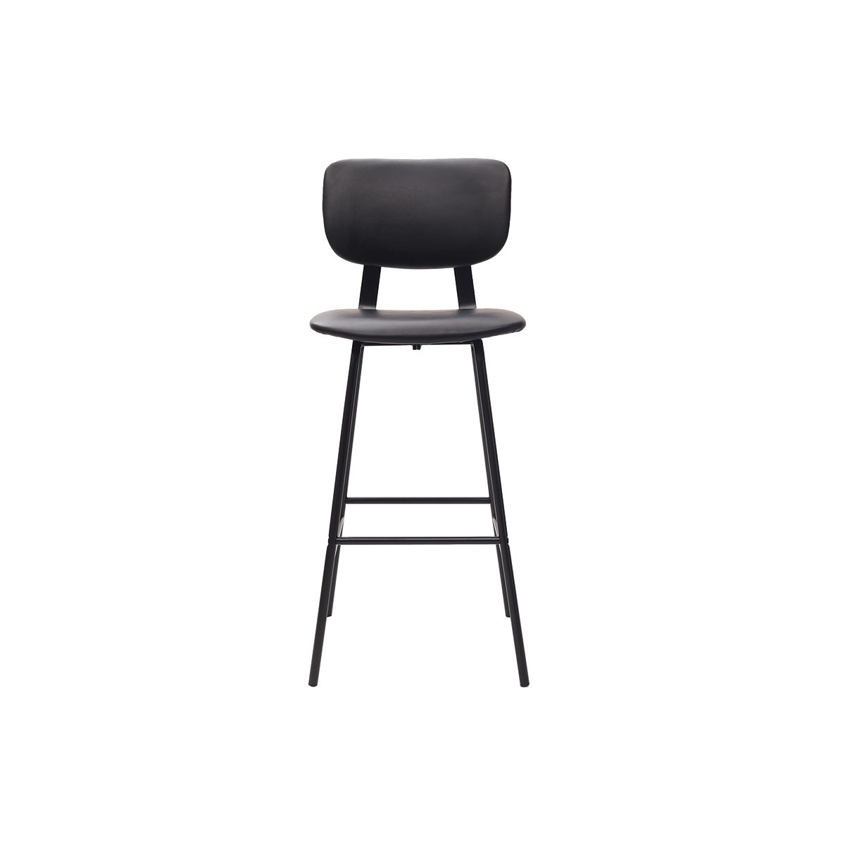 Tabourets de bar vintage noirs avec pieds métal 75 cm (lot de 2) LAB noir, MILIBOO