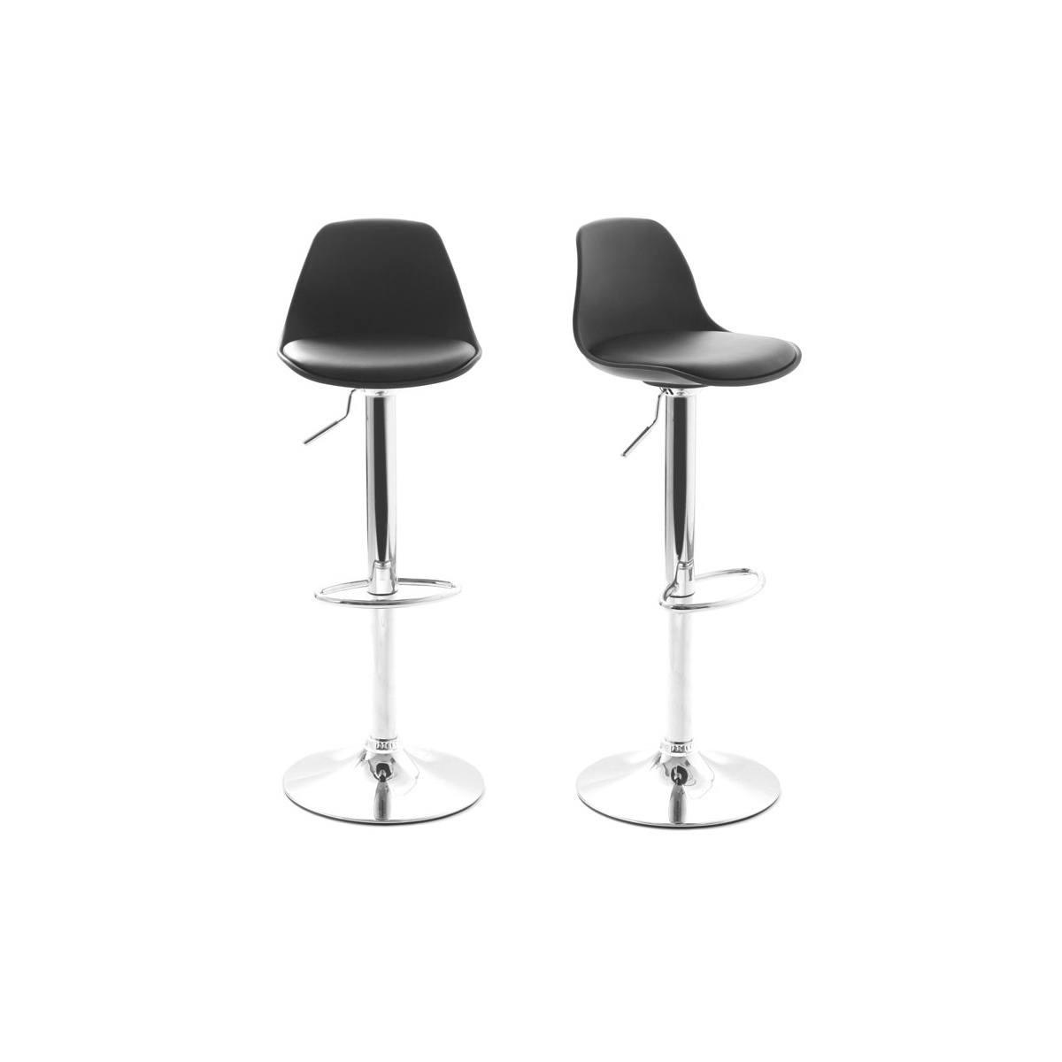 Tabourets de bar design (lot de 2) STEEVY noir, MILIBOO