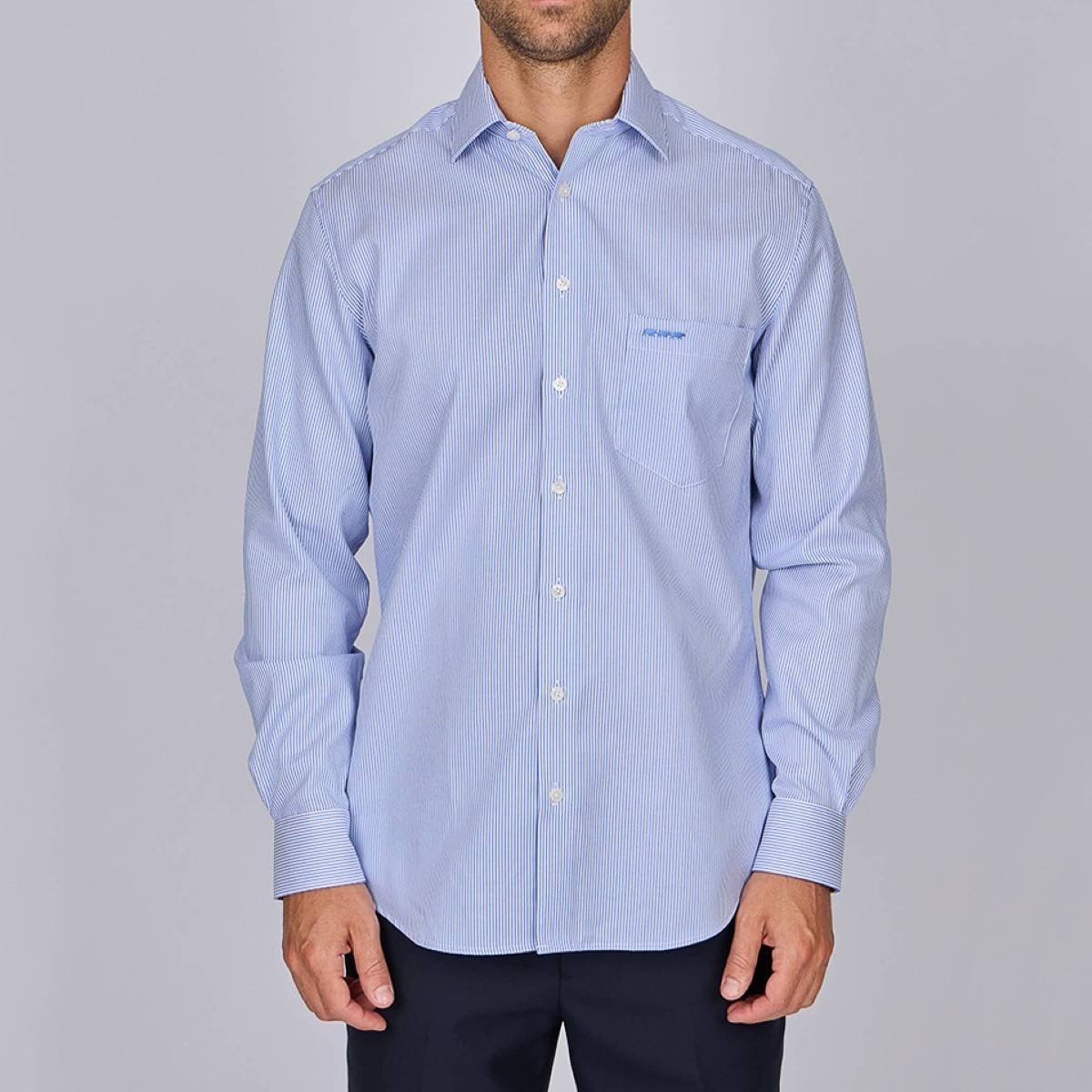 Chemise Elston Easy Care bleu, MISE AU GREEN
