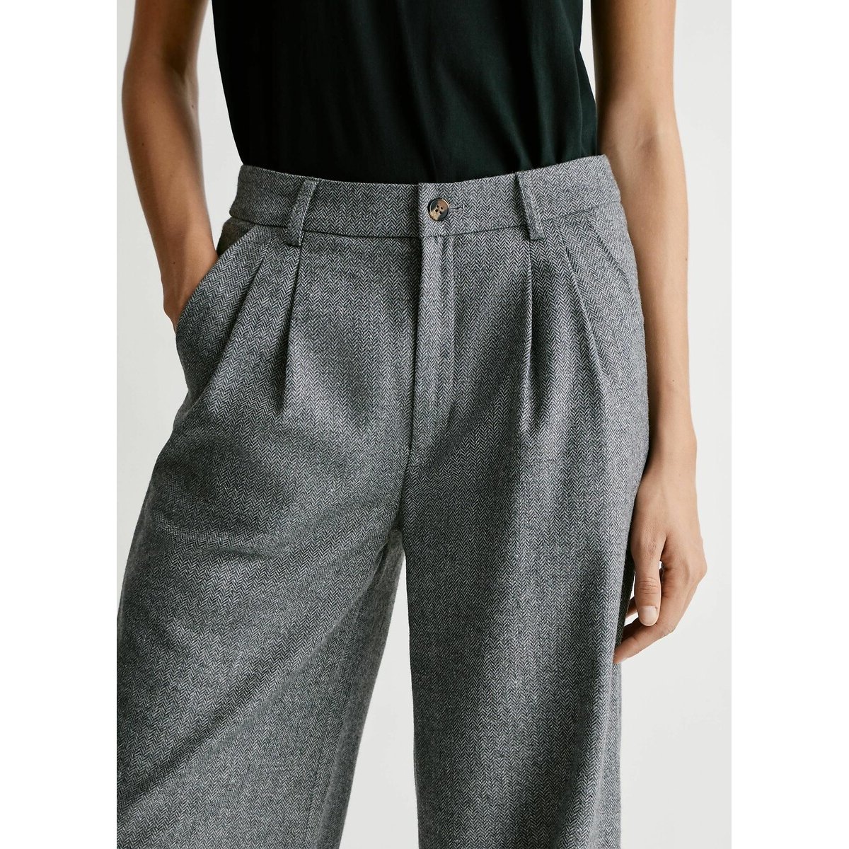 Sia Wide Leg Trousers grey, PEPE JEANS