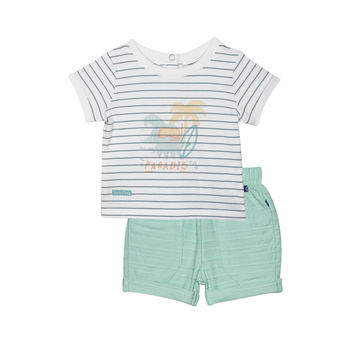 Ensemble t-shirt short robert blanc, SUCRE D'ORGE
