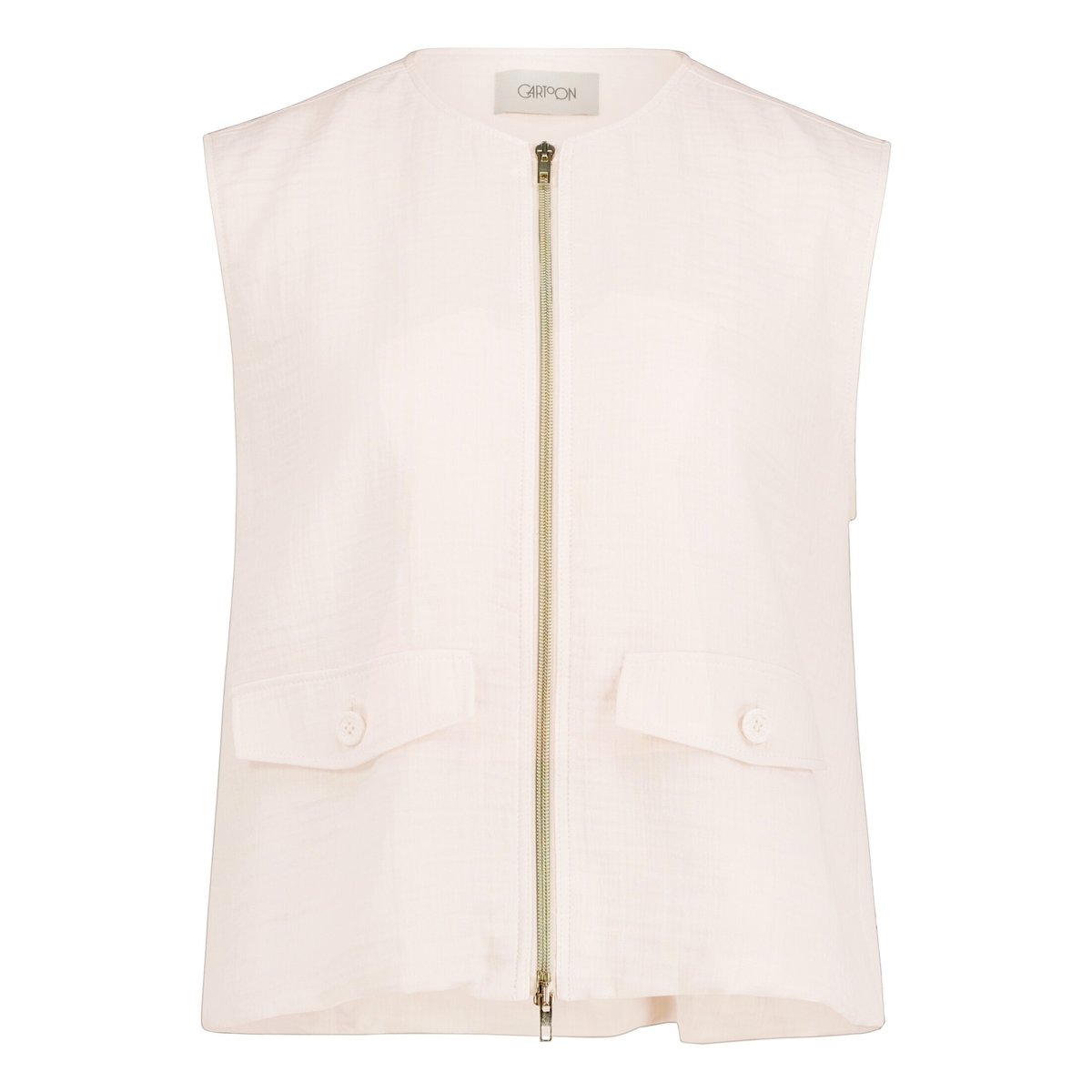 Veste sans manches d'été à poches silky beige, CARTOON