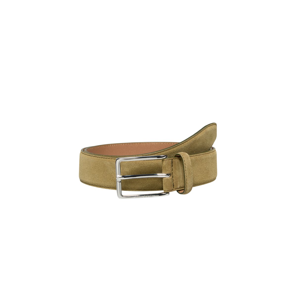 Ceinture modèle Iben en cuir velours souple vert foncé, MARC O'POLO