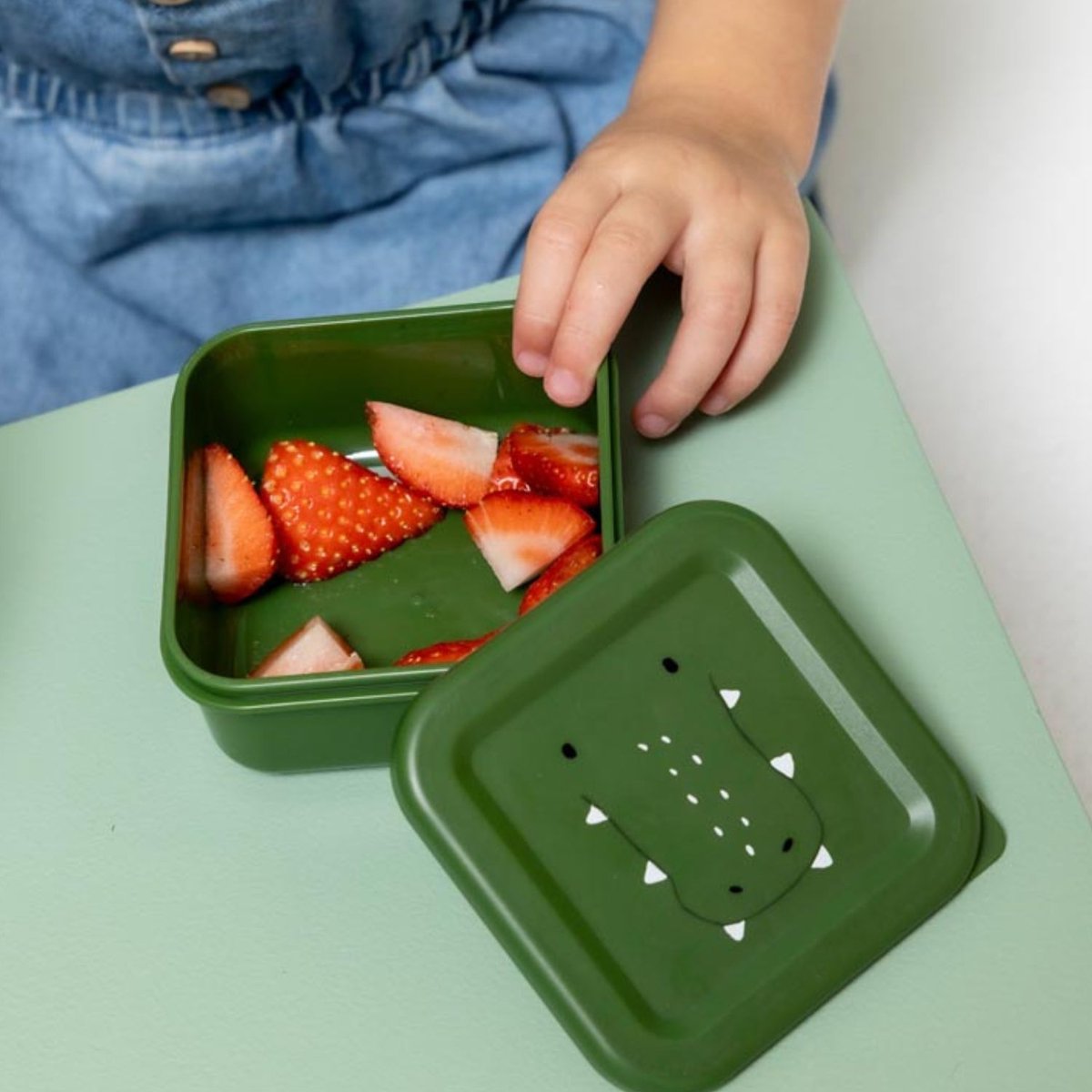 Lot de 3 boîtes à goûter vert, blanc, noir, TRIXIE
