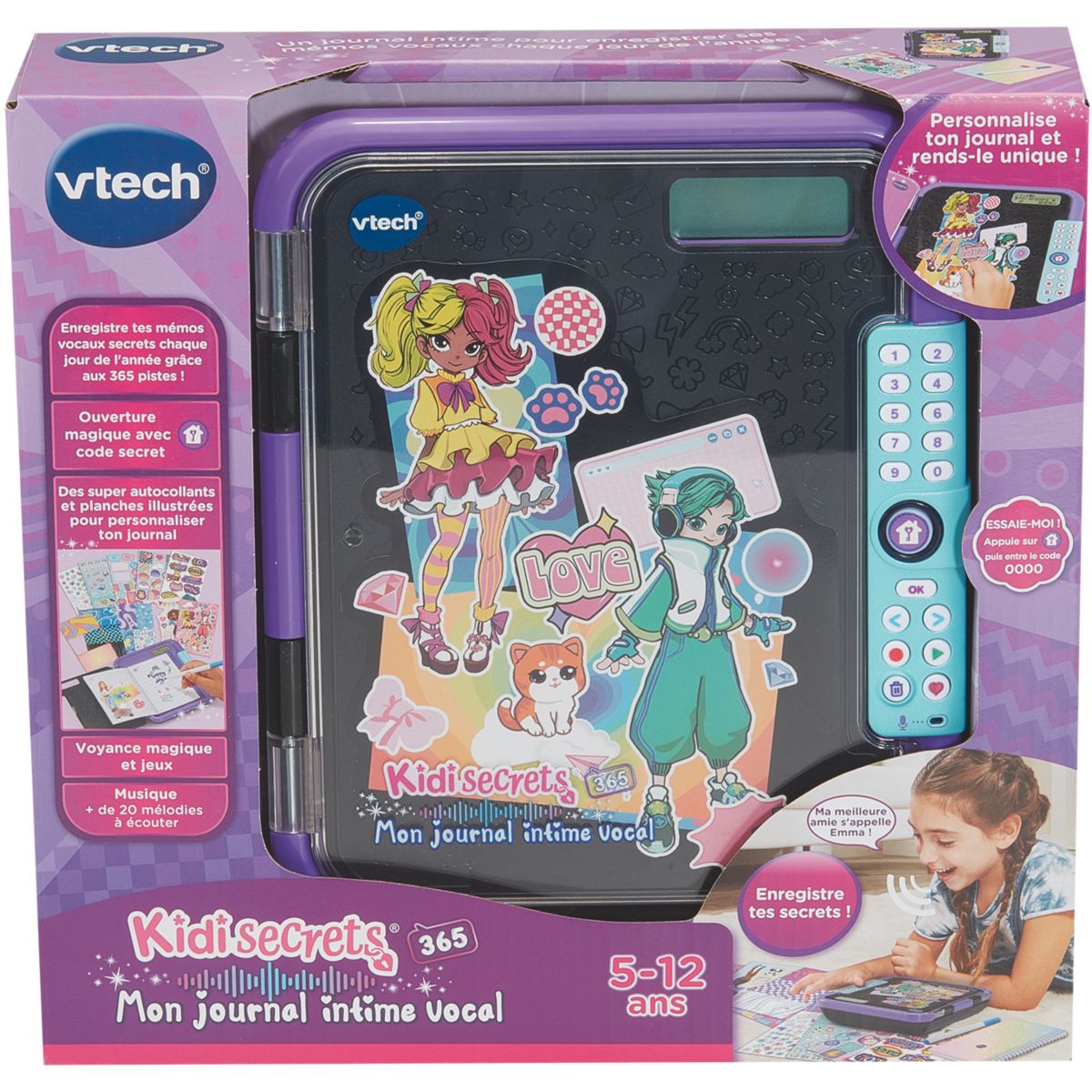 Jeu éducatif KidiSecrets365-Mon journal intime noir noir, VTECH