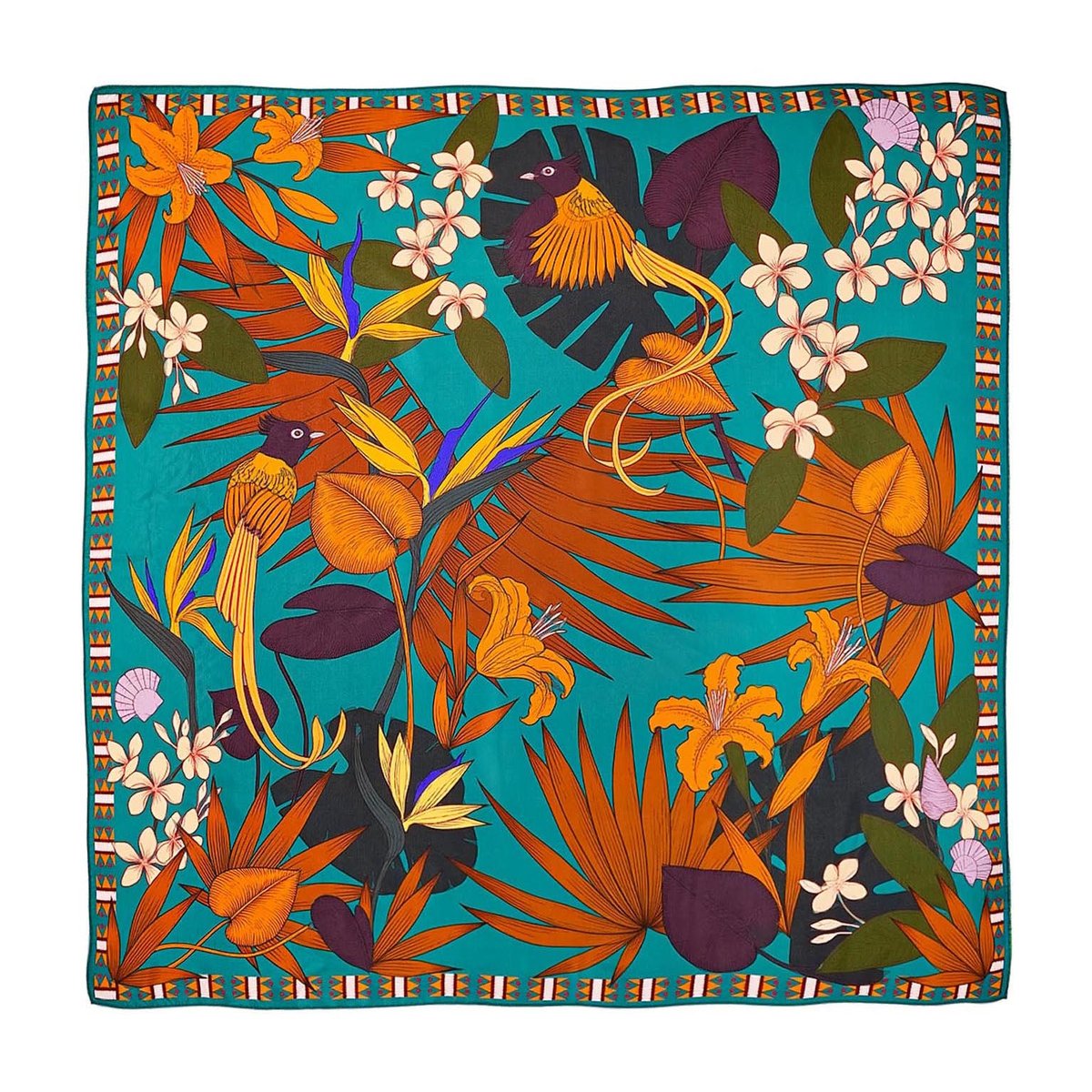 Foulard Medium à motifs PETAL bleu, WILD