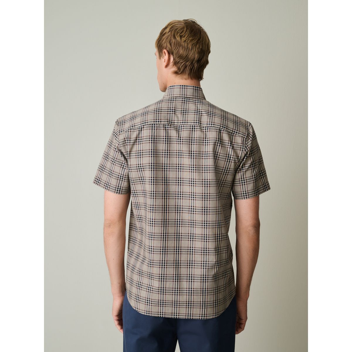Chemise oxford à manches courtes et carreaux naturel, NEXT