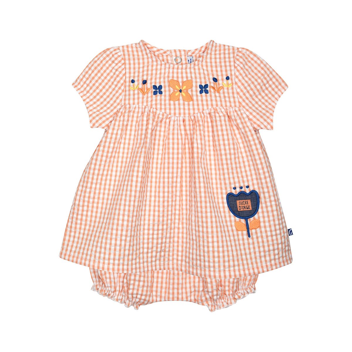 Robe bloomer gracia manches courtes naissance orange, SUCRE D'ORGE