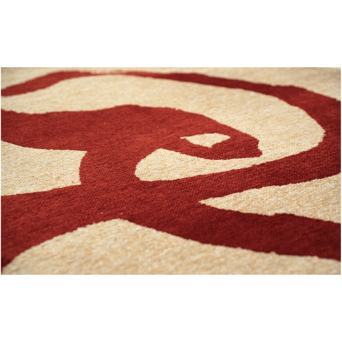 Tapis moderne tissé plat STRAP - Louis de Poortere rouge, NOVATREND