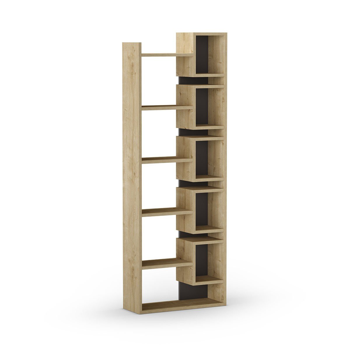 Étagère Design H168,5 cm - Eladi chêne clair / gris, CALICOSY