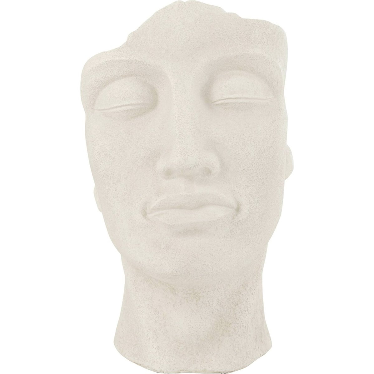 Cache-pot visage en poterie blanc, RECOLLECTION