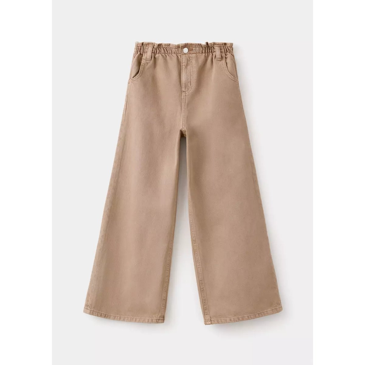 Jean wideleg taille élastique marron moyen, MANGO KIDS