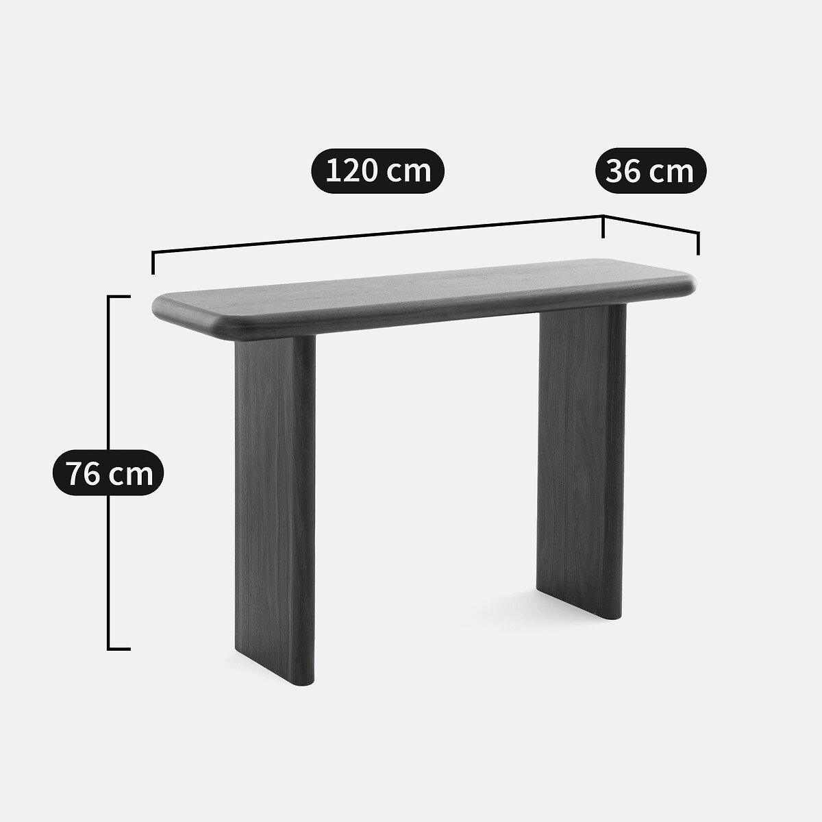 Console plaqué noyer, Curva coloris noyer, LA REDOUTE INTERIEURS