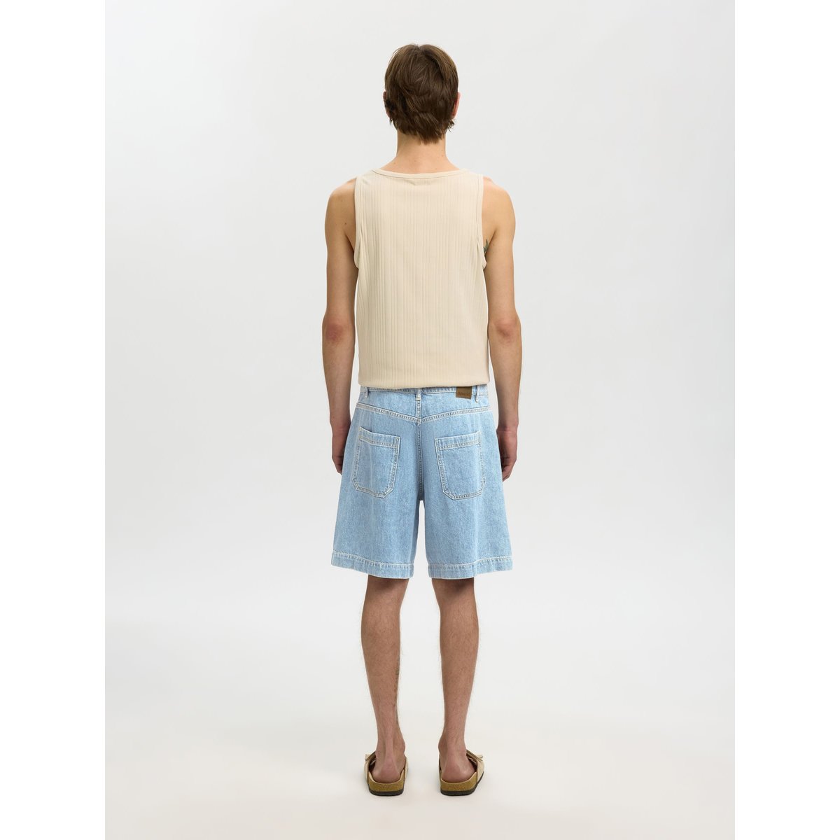 Short light blue denim, SELECTED