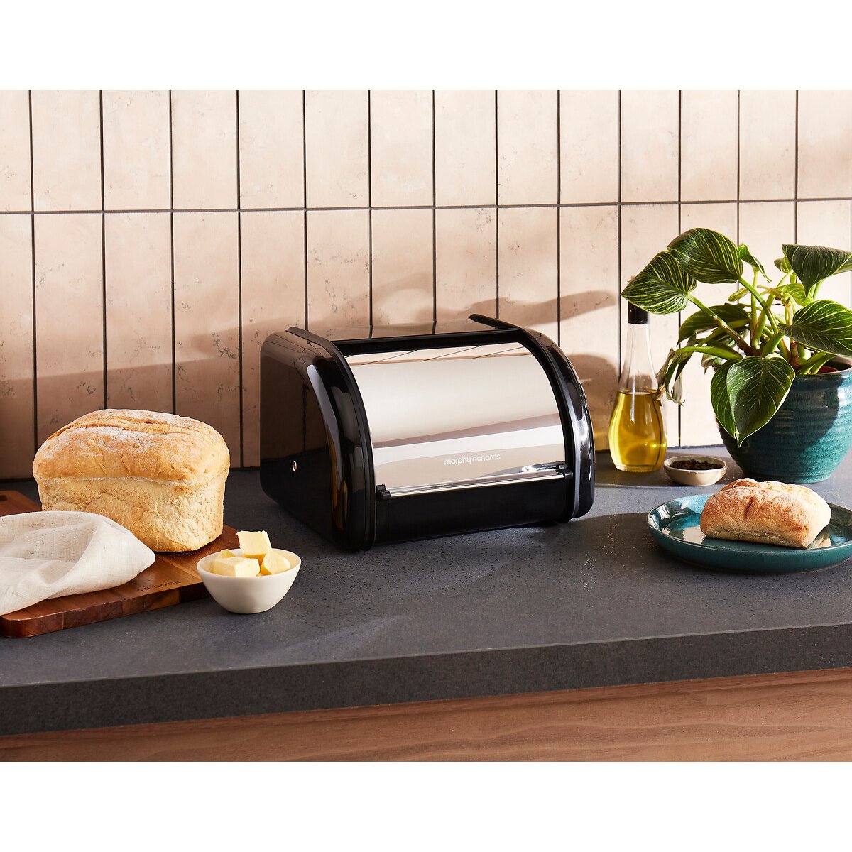 Equip Compact Bread Bin black, MORPHY RICHARDS