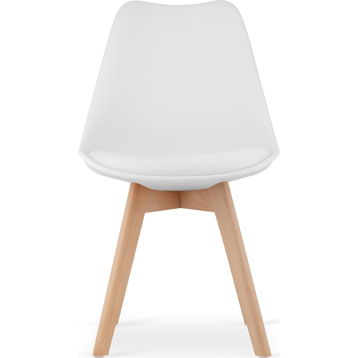 Chaise scandinave pieds bois collection SUCCINE blanc et bois clair, RECOLLECTION