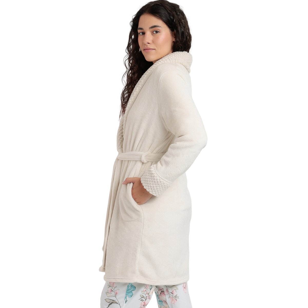 Robe de chambre Climbing Flowers gris clair, ADMAS