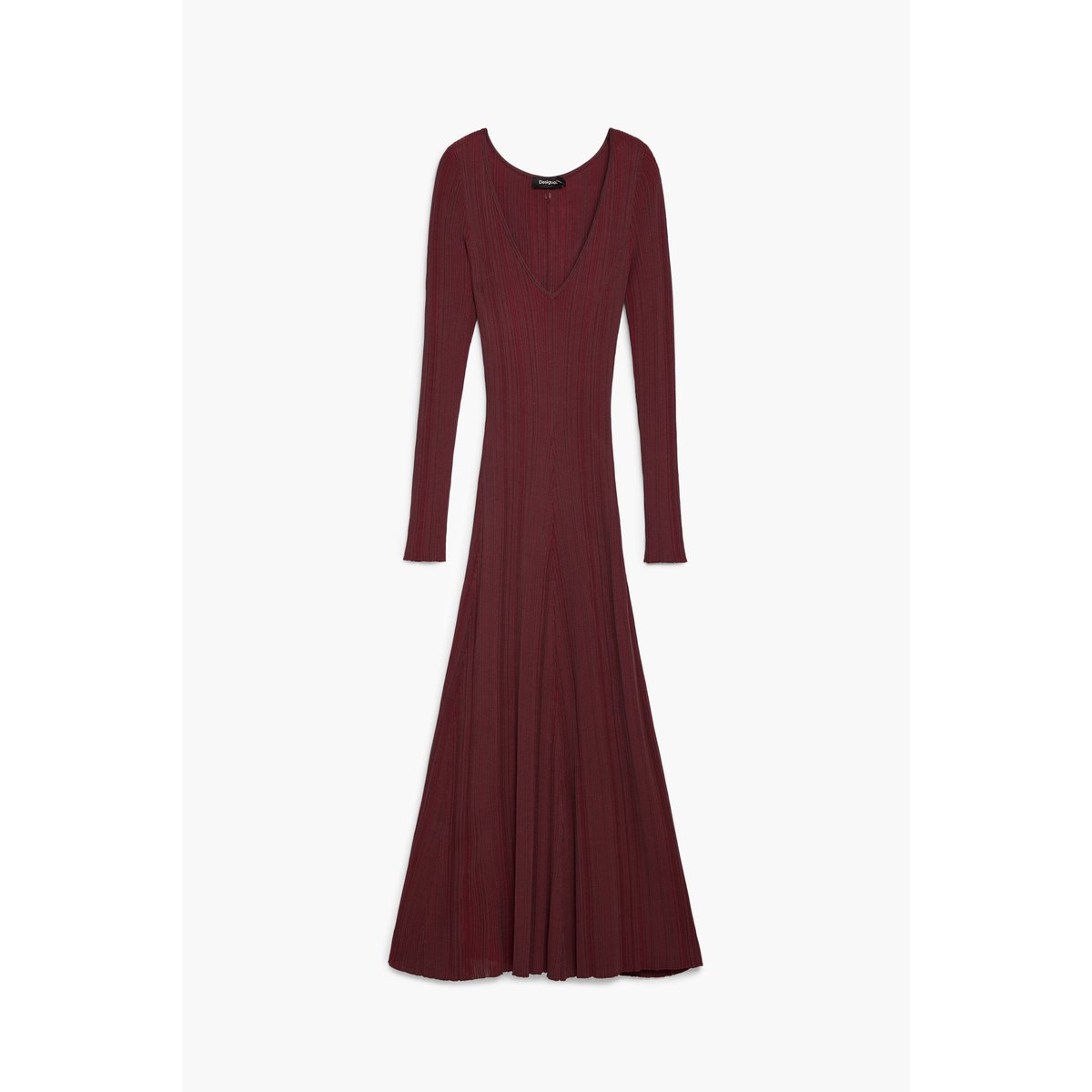 Robe en maille à manches longues rouge, DESIGUAL