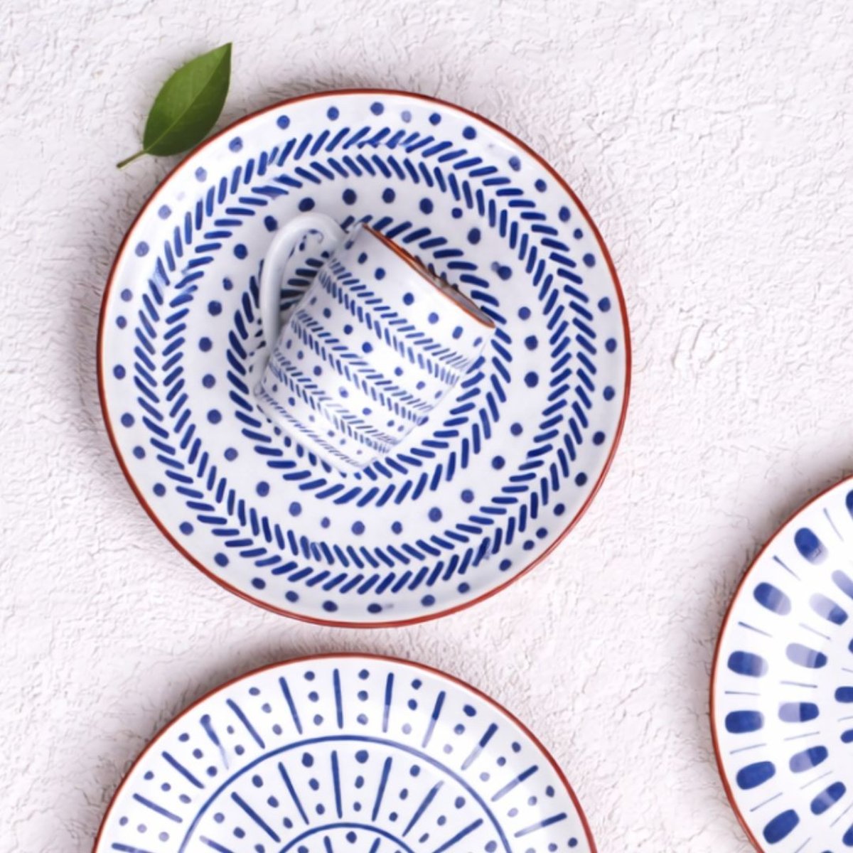 Lot de 6 mugs, SANTORIN bleu, ARTIME