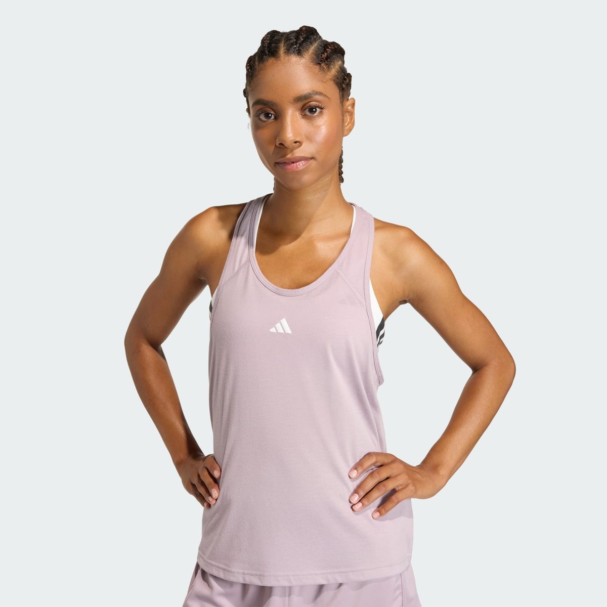 Short Taille Haute Maille Pacer Essentials preloved fig / white, adidas Performance