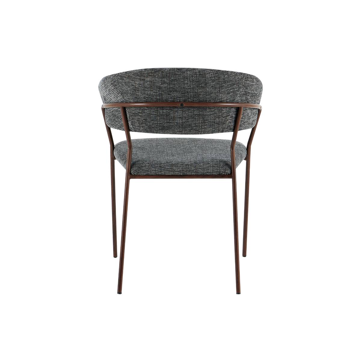 Lot de 2 chaises en tissu et métal KANOA gris, MADE IN MEUBLES