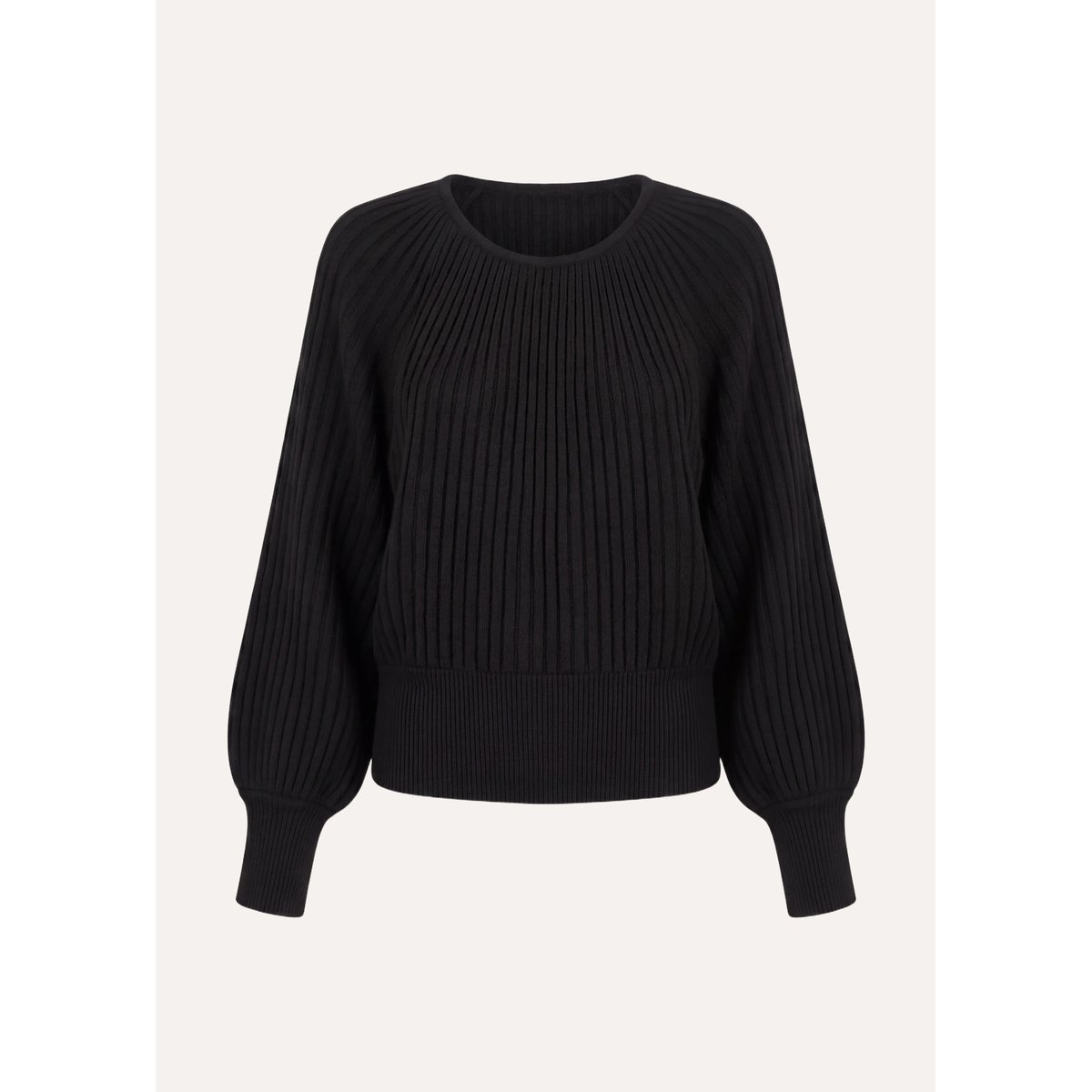 Pull en maille plissée manches longues noir, LA FEE MARABOUTEE