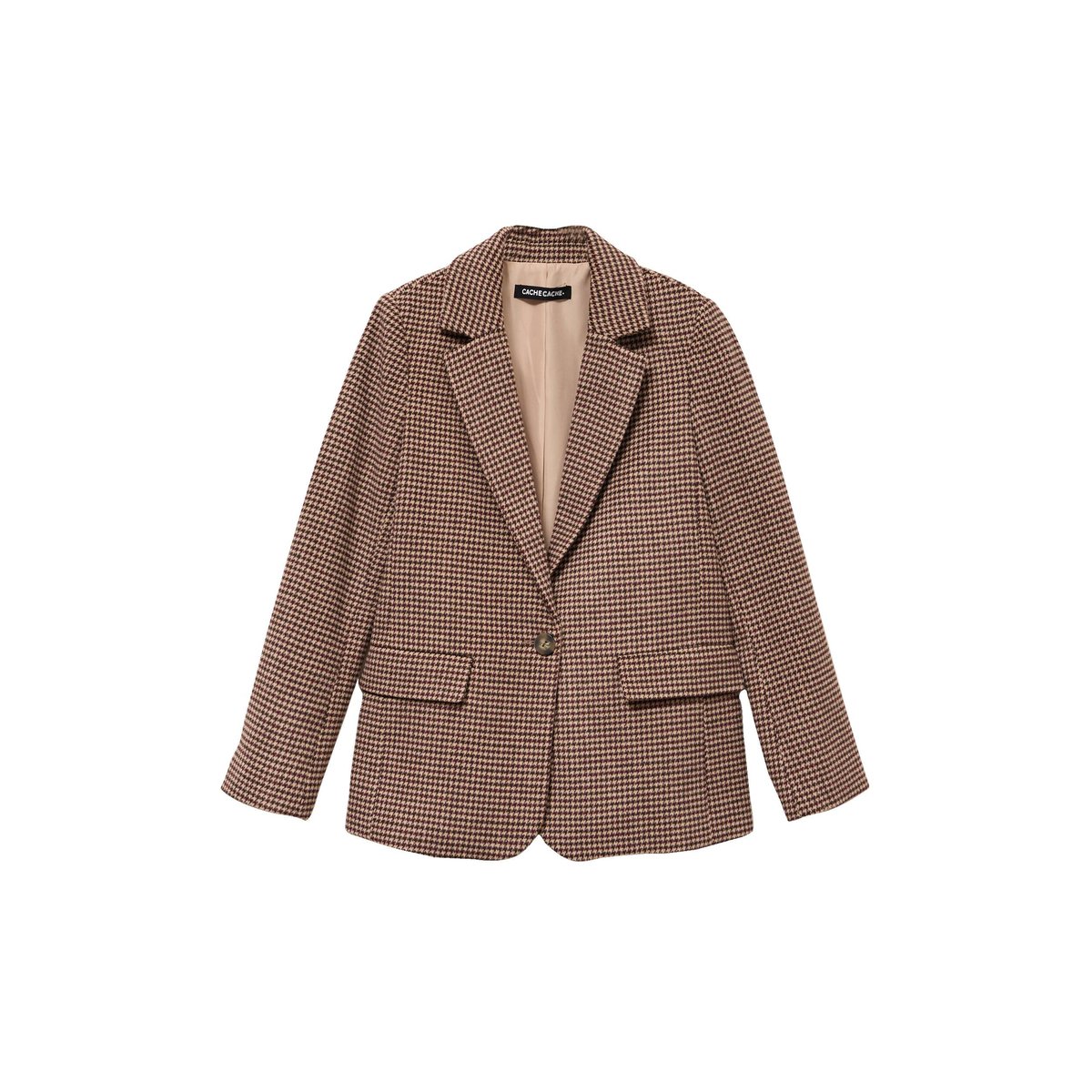 Blazer col tailleur manches longues noir, CACHE CACHE