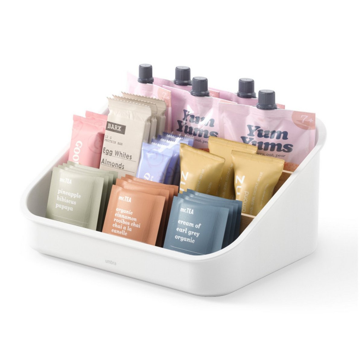 Rangement sachets de thé tisane BELLWOOD blanc, UMBRA