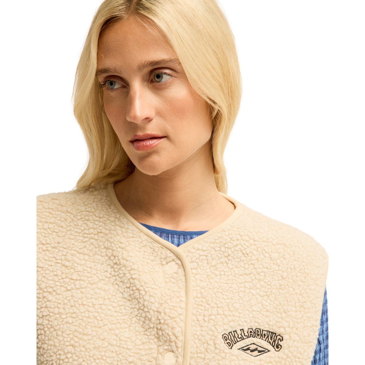 Veste sans manches en sherpa BE HAPPY blanc whitecap, BILLABONG