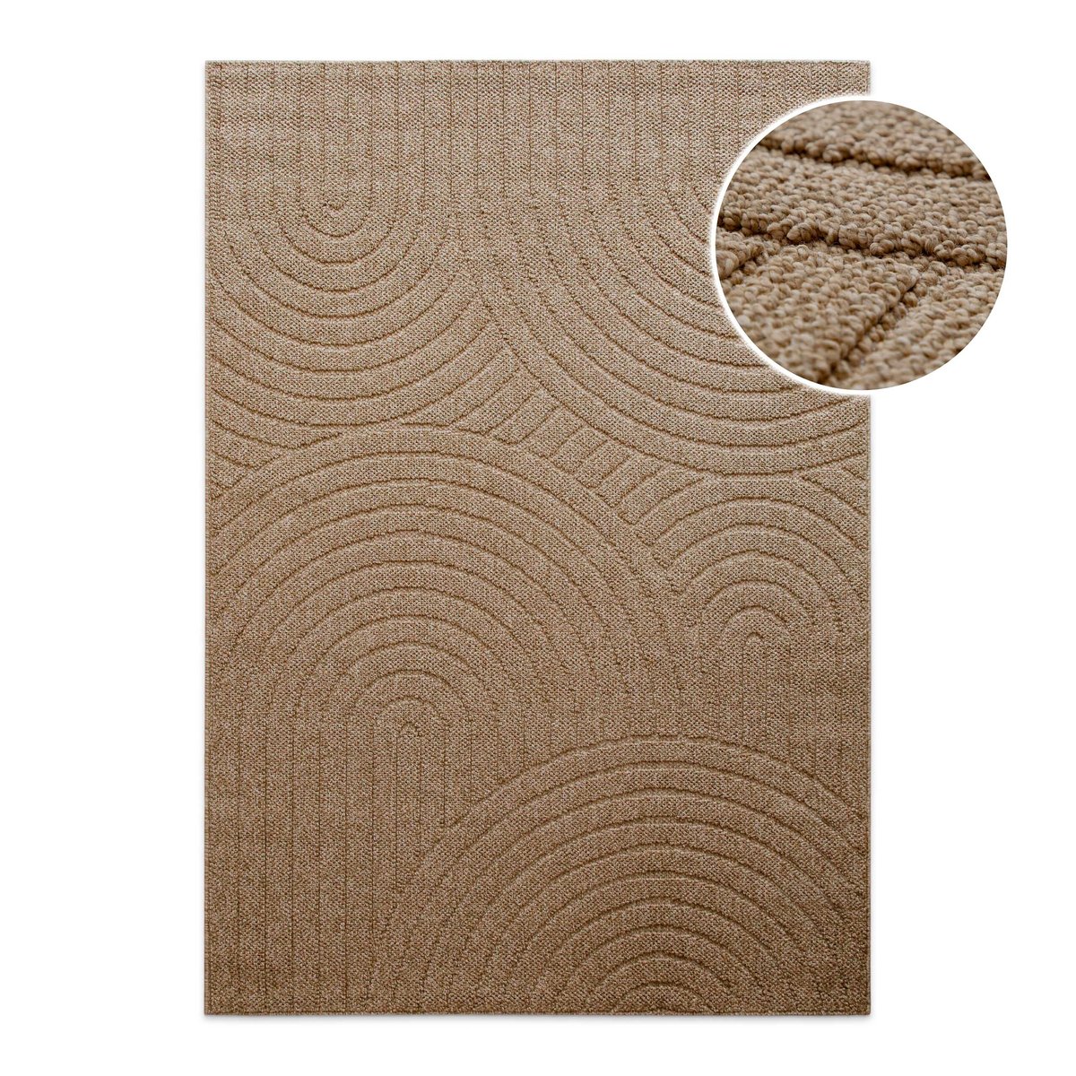 Tapis intérieur extérieur, effet relief , Monoq naturel, WECON HOME