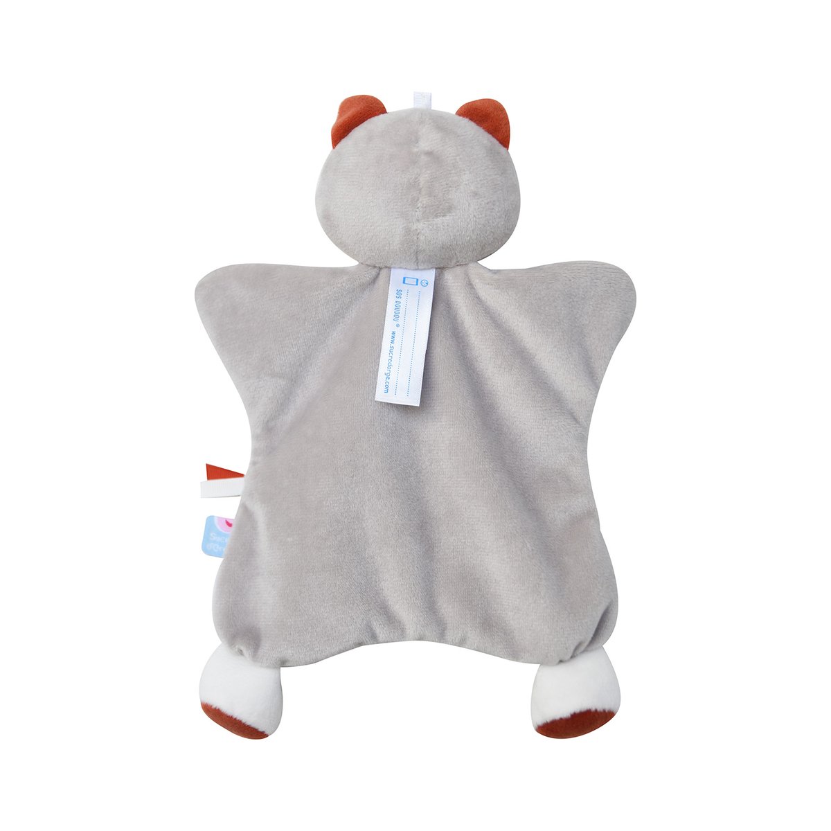 Doumou tetinou raton laveur velours doux beige, SUCRE D'ORGE