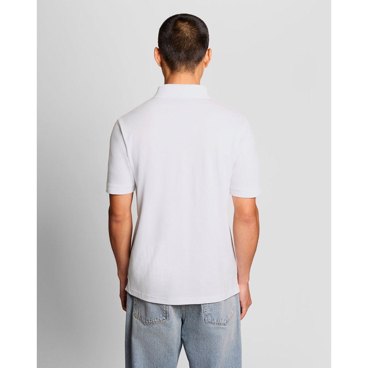 Polo jacquard à liserés contrastés blanc, LYLE & SCOTT