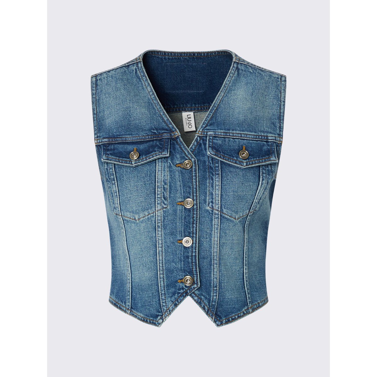 Gilet en denim denim bleu, LIU JO